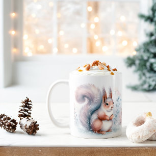 Winter Vibes Watercolor Eichhörnchen - Kaffeetasse