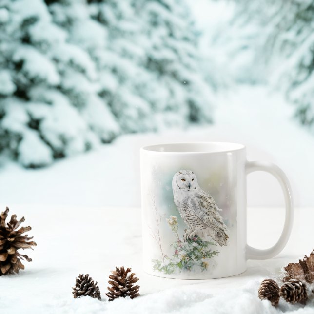Winter Vibes Watercolor Owl Kaffeetasse (Von Creator hochgeladen)