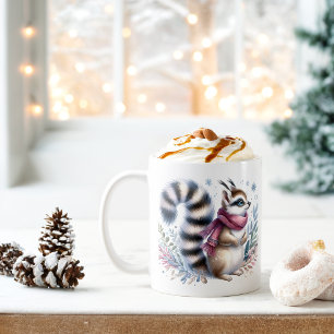 Winter Vibes Watercolor Ringtail - Kaffeetasse