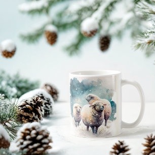 Winter Vibes Watercolor Sheep Kaffeetasse