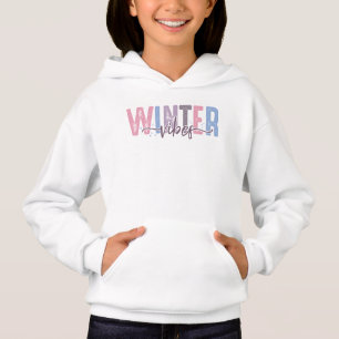 Winter Vibes - Weiche Pasteltypografie Hoodie