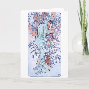 Winter (vier Jahreszeiten), Alphonse Mucha Karte