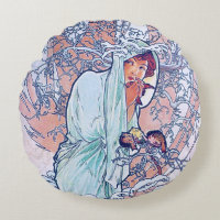 Winter (vier Saisons), Alphonse Mucha Kissen