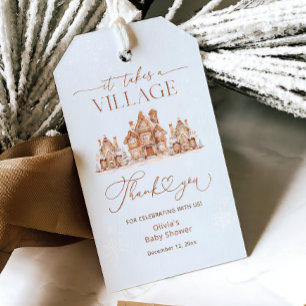 Winter Village Baby Dusche Vielen Dank Geschenkanhänger