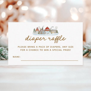 Winter Village Baby Dusche Windeln Raffle Tickets Begleitkarte