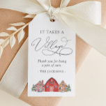 Winter Village Christmas Baby Dusche Danke Geschenkanhänger<br><div class="desc">Danke an Freunde und Familie,  dass Sie Ihre Babydusche mit diesen eleganten,  im Winter gelegenen Gefälligkeitsmarken besucht haben.</div>