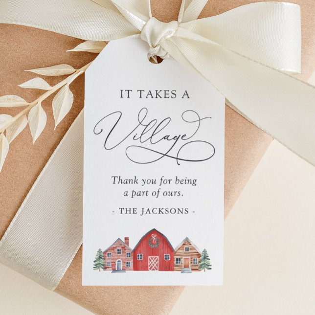 Winter Village Christmas Baby Dusche Danke Geschenkanhänger (Von Creator hochgeladen)