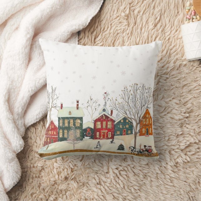 Winter Village Cozy Rustic Baby Shower Decor Kissen (Decke)