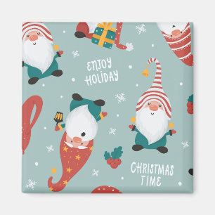 Winter Village Szene frohe Weihnachten, Neues Jahr Magnet