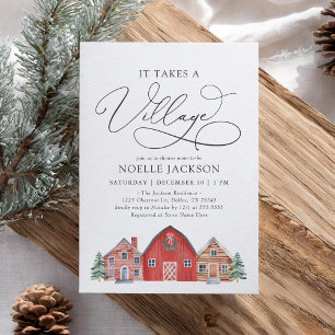 Winter Village Weihnachtsdusche Einladung