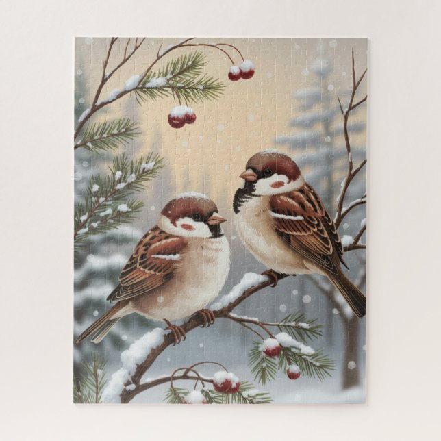 Winter-Vögel-Puzzle Puzzle (Vertikal)