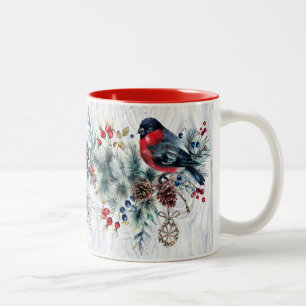 Winter-Vogel-Tasse Zweifarbige Tasse
