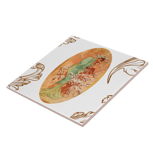 Winter von Alphonse Mucha Fliese (Seite)