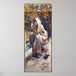 Winter von Alphonse Mucha Poster