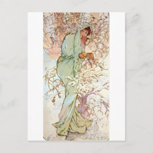 Winter von Mucha Postkarte