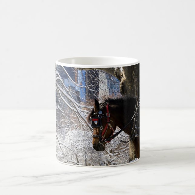Winter-Wagen-Pferd Tasse (Mittel)