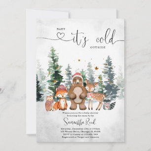 Winter-Wald-Baby-Shower-Einladung Einladung