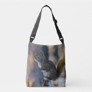 Winter-Wald-Eichhörnchen-Natur Tragetaschen Mit Langen Trägern