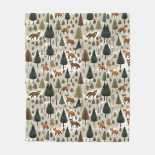 Winter-Wald-Fuchs Fleecedecke