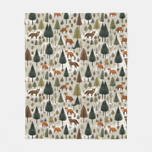 Winter-Wald-Fuchs  Fleecedecke (Vorderseite)