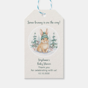 Winter-Wald-Häschen geschlechtsneutrale Babyparty Geschenkanhänger