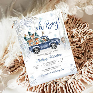 Winter-Wald-Junge-Baby-Shower-Einladung Einladung