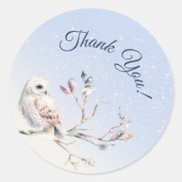 Winter-Wald-Wasserfarbe-Sticker Runder Aufkleber