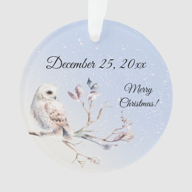 Winter-Wald-Wasserfarben-Ornament Ornament (Vorderseite)