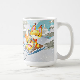 Winter-Waldfreunde - Fox Igel Illustration Kaffeetasse
