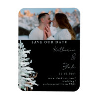 Winter-Waldland Schwarze Hochzeit Foto Rettete uns