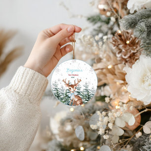 Winter-Waldtier Baby Erster Geburtstag  Keramik Ornament