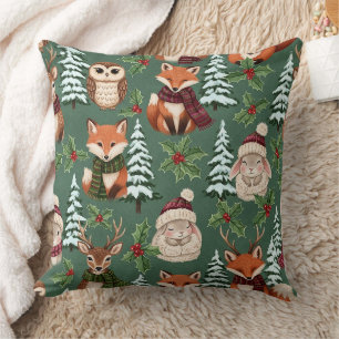 Winter-Waldtiere Festlicher Charme Kissen
