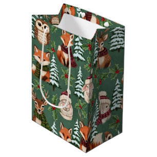Winter-Waldtiere Festlicher Charme Mittlere Geschenktüte