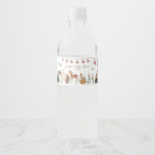 Winter-Waldtiere-Wald-Baby-Party Wasserflaschenetikett
