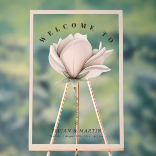 Winter warm Single Big Floral Wedding Willkommen Acrylschild