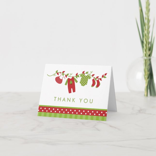 Winter-Wäscheleine danken Ihnen Karten (Vorderseite)