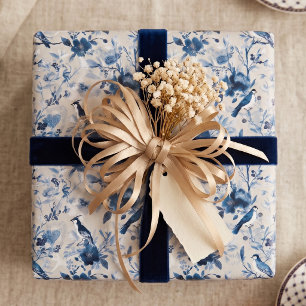 Winter-Washi-Chinoiserie Singvogel Geschenkpapier