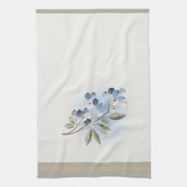 Winter-Wasserfarbe Blaubeere Botanisch Geschirrtuch