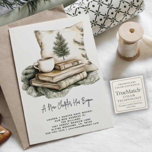 Winter Wasserfarbe neues Kapitel hat Urlaub begonn Ankündigungspostkarte (Von Creator hochgeladen)