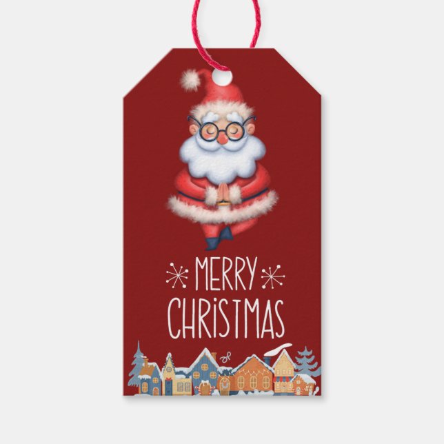Winter Wasserfarbe Weihnachten Weihnachtsgeschenk  Geschenkanhänger (Vorderseite)