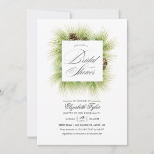 Winter Wasserfarben Pines Bridal Dusche Einladung