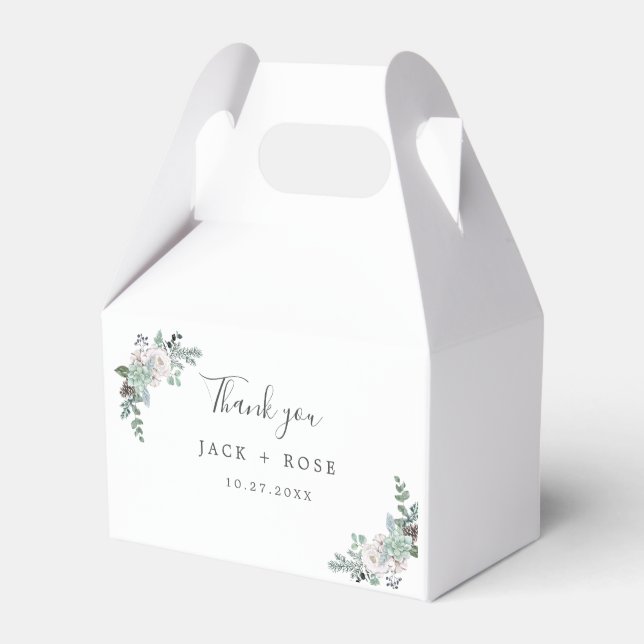 Winter-Wasserfarbenhochzeit Geschenkschachtel (Vorderseite)