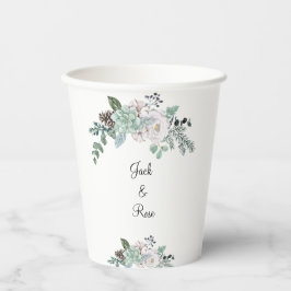 Winter-Wasserfarbenhochzeit Pappbecher