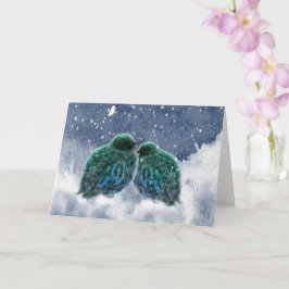 Winter Watercolor Birds Weihnachtskarte Karte