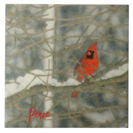 Winter Watercolor Cardinal Fliese