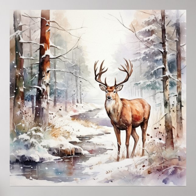 Winter Watercolor Deposter Poster (Vorne)