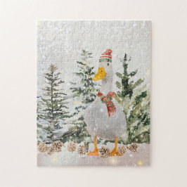 Winter Watercolor Duck Puzzle