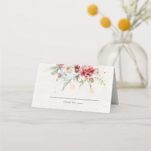 Winter Watercolor Flora Snowflakes Platzkarte