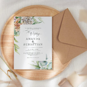 Winter Watercolor Floral Wedding Party Einladung