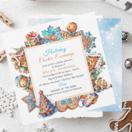 Winter Watercolor Holiday Cookie Exchange Baby Sho Einladung